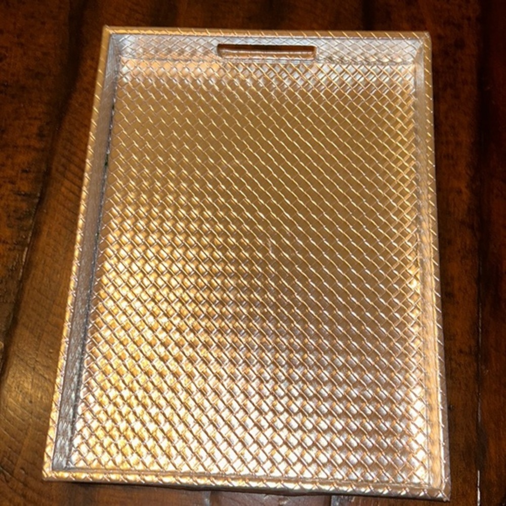 Tray- Silver Beautiful Modern Elegant Decorative Tray with Handles‎